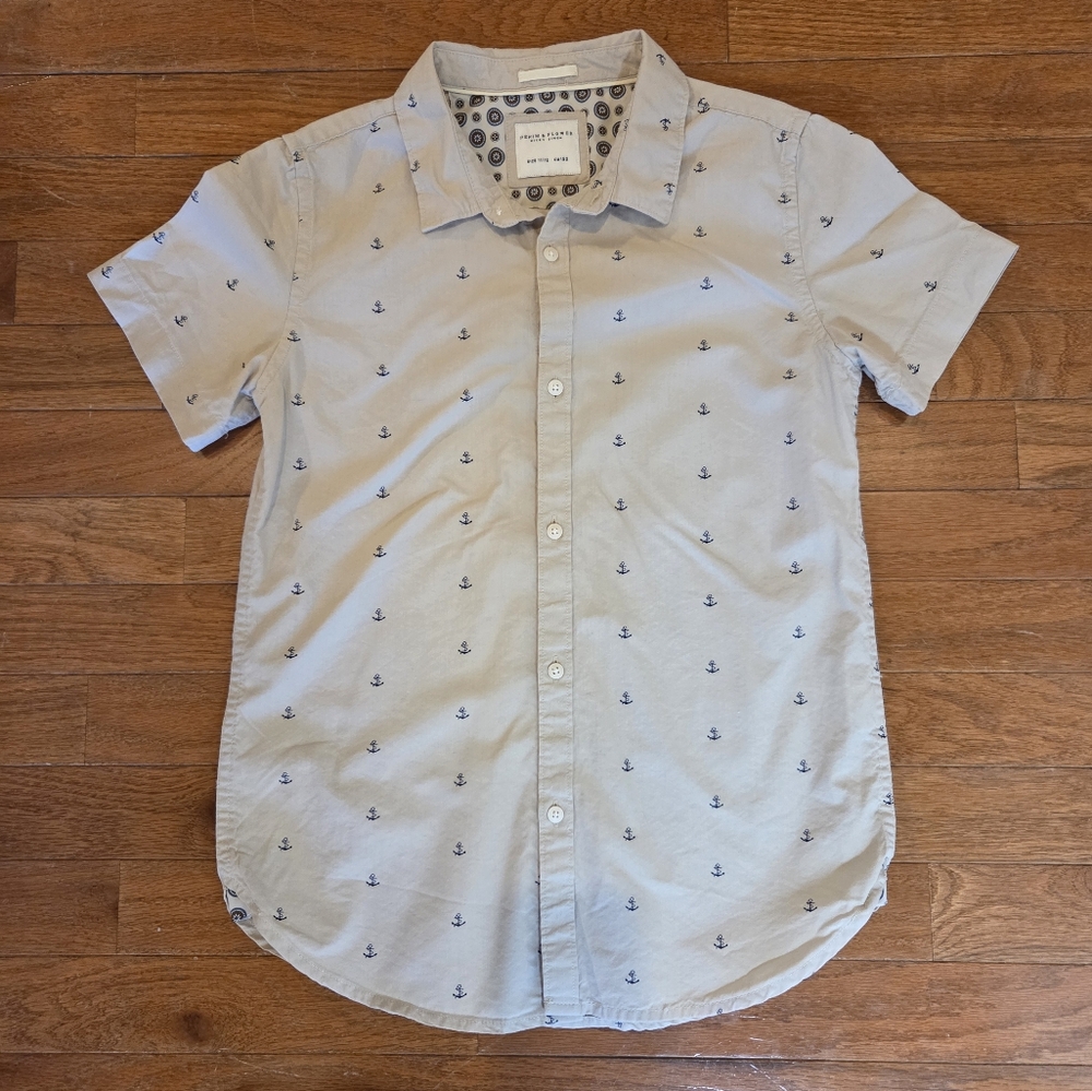 Goodfellow & Co Gray Shirt with Anchor Pattern